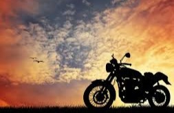 Motorcycle rider with helmet and jacket, insured gear